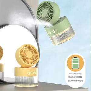 2-in-1 Wassersprühventilator USB Mini Tisch-Luftkühler Tragbarer Faltbarer Luftbefeuchter-Ventilator mit Nachtlicht für Zuhause und Büro - Product Image 4