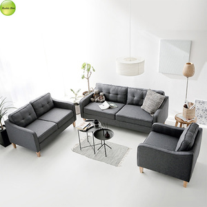 Juego de sofás de 3 piezas grises premium: tela duradera, aspecto elegante, ideal para <span class=keywords><strong>interiores</strong></span> de casas contemporáneas - Product Image 1