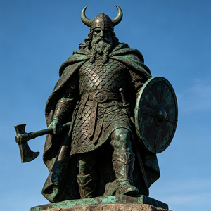 Statua in Bronzo di Guerriero Vichingo per Decorazione Esterna del Giardino - Product Image 1