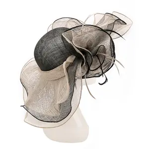 Womens Wholesale Fascinator Hats Fashion Wedding Tea Party Kentucky Derby Big Church Hat Sinamay And Fascinator