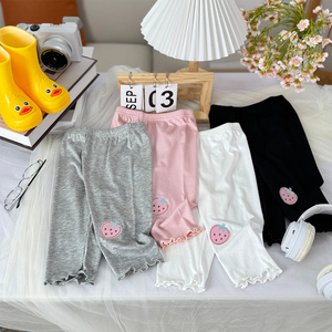 Nuovi <span class=keywords><strong>Leggings</strong></span> estivi da <span class=keywords><strong>bambina</strong></span> stile sottile per ragazze pantaloni esterni alla moda per bambini pantaloni Slim Fit versatili a cinque punti - Product Image 5