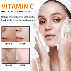 Mousse nettoyante pour le visage à la vitamine C biologique en marque propre OEM, soin de la peau sensible, nettoyant facial aux acides aminés - Product Image 6