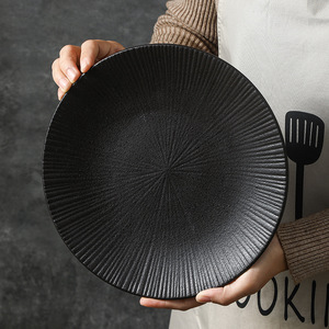 Plato de Cena Estilo Occidental con Diseño de Roca, Diseño Simple, Plato Plano de Cerámica para Filetes y Espaguetis, Plato Redondo para Aperitivos, Venta al por Mayor - Product Image 6