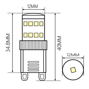 Lámpara LED tipo maíz G8 G9, 17 diodos 2835 de 3W, 110V <span class=keywords><strong>120V</strong></span>, regulable, mini, pequeña, bombilla de cerámica, iluminación de 360 grados, con certificación CE y RoHS. - Product Image 6