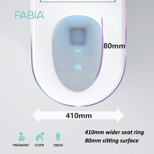 Grand bidet intelligent en céramique monobloc pour toilettes à chasse automatique confortables désodorisant au sol pour salle de bain - Product Image 5