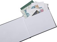 Livre d'or funéraire à impression personnalisée, ensemble de journaux, cahiers en cuir noir pour la célébration de la vie avec pochettes pour photos