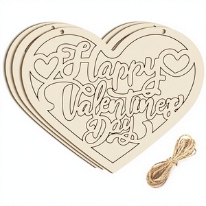 Insegne da Appendere alla Porta d'Ingresso in <span class=keywords><strong>Legno</strong></span> Ecologico di Grandi Dimensioni con Scritta 'Buon San Valentino' Superficie Liscia per Decorazioni Fai-da-Te - Product Image 1