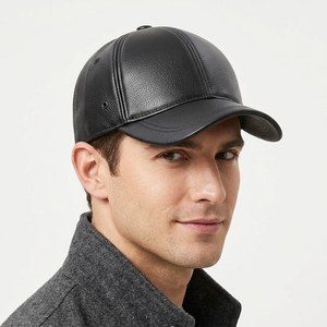 Ensemble de casquettes de baseball en daim noir de luxe personnalisées, chapeau de sport texturé de luxe avec surpiqûres contrastées, style urbain sportif, ajustable - Product Image 1