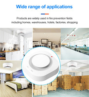 Detector de Humo WiFi Tuya, Detector de Humo Inteligente con Alertas por Aplicación, Sensor de Alarma de Incendio Inalámbrico para Seguridad del Hogar con Batería Alcalina