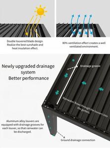 קל להתקין מרפסת גן תחת קורת גג עמיד למים מתכוונן גזבו מרומם אלומיניום פרגולה - Product Image 5