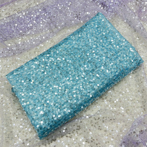 Mode nouveau Design broderie femmes Cheongsam robe de mariée Double couche Tulle maille Transparent Nude Sequin dentelle tissu - Product Image 4