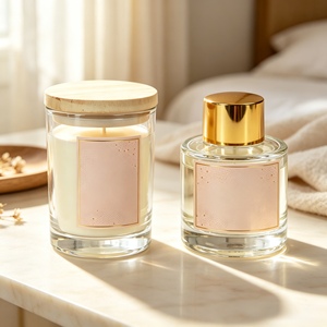 Juego de Regalo de Vela Aromática de Cera de Soya en Vaso de Vidrio Transparente y Difusor de Varillas, Set de Aromaterapia de Lujo para el Hogar, Paquete con Etiqueta de Aroma Personalizada - Product Image 4