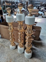 Balustrade en aluminium couleur or pour poteau d'escalier en bois de qualité supérieure pour escaliers élégants