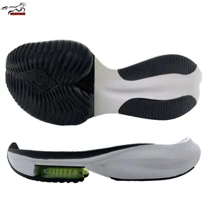 HNGUOZHU-PT-1 hafif EVA TPR tedarikçisi iç etiket erkekler koşu nefes siyah ayakkabı taban
