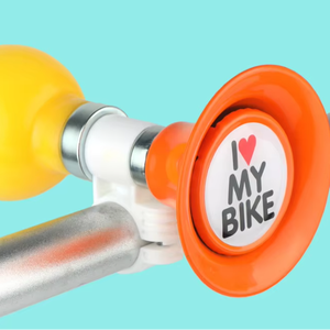 <span class=keywords><strong>Klaxon</strong></span> d'air pour vélo d'enfant, sonnette puissante à pression pour draisienne, scooter, voiturette de bébé, motif dessin animé I LOVE MY BIKE, pour rénovation/amélioration. - Product Image 1