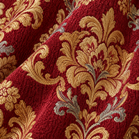 Rideaux occultants en chenille jacquard rouge à motif floral, style européen, prêts à poser, toutes saisons, pour salon