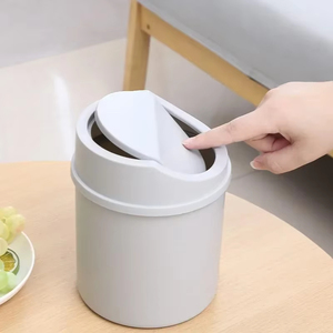 Mini Cestino da Scrivania, Piccolo Contenitore per Rifiuti <span class=keywords><strong>con</strong></span> Coperchio, Bidone per Camera da Letto, Scatola Portaoggetti per Scrivania - Product Image 3