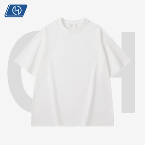 <span class=keywords><strong>T</strong></span>-Shirt da Uomo in Cotone Pettinato 300G, Maglietta Oversize Retrò Pesante con Collo Rotondo, Abbigliamento Streetwear - Product Image 2