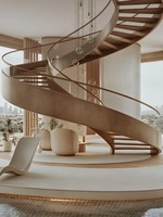 Escalier Modulaire Courbé à Construction Sectionnelle, Escalier en Spirale avec Profondeur de Marche Réglable, Escalier Courbé