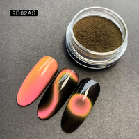 Poudre de pigment magnétique optique effet œil de chat caméléon série 9D02 pour vernis à ongles gel, taille de particules fines