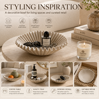 Plateau à fruits en céramique personnalisable haut de gamme, style européen, à bords ondulés, pour la décoration de table à la maison, cadeau d'affaires