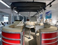 USA Standard 15ft 4.6m Lake River Fishing Pontoon Boat à vendre pour l'activité de plein air à la dérive