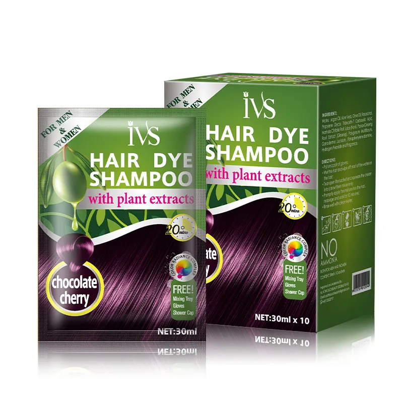 IVS professionnel couleur des cheveux colorant shampooing Argan rapide couleur des cheveux shampooing magique rapide bio produits de coloration des cheveux en sachet