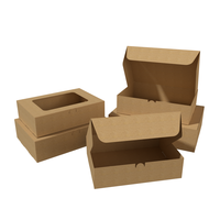 Boîte d'emballage en carton kraft pour la vente en gros de burgers, donuts, macarons, sushis, cupcakes, gâteaux, pour le déjeuner rapide et la vente à emporter