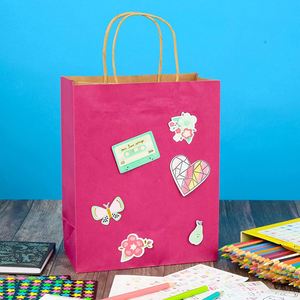 <b>Gifts</b> Bags with Handles <b>Small</b> Papers Craft Colored Kraft Totes for <b>Gifts</b> Shopping Merchandise Retail Boutique Paper Bags - Product Image 5