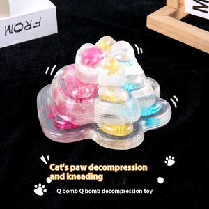 Hot-Selling High-Value Crystal Squeeze Toy Cross-Border Glitter Aurora Cat Paw Flashing Plastic Dumpling Stress Relief Unisex 14 - Product Image 5