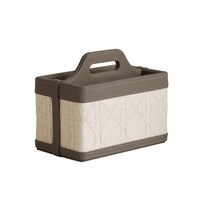 Boîte de rangement de bureau portable en cuir rectangulaire, multifonctionnelle, de luxe léger, au design moderne et minimaliste, pour télécommandes de salon