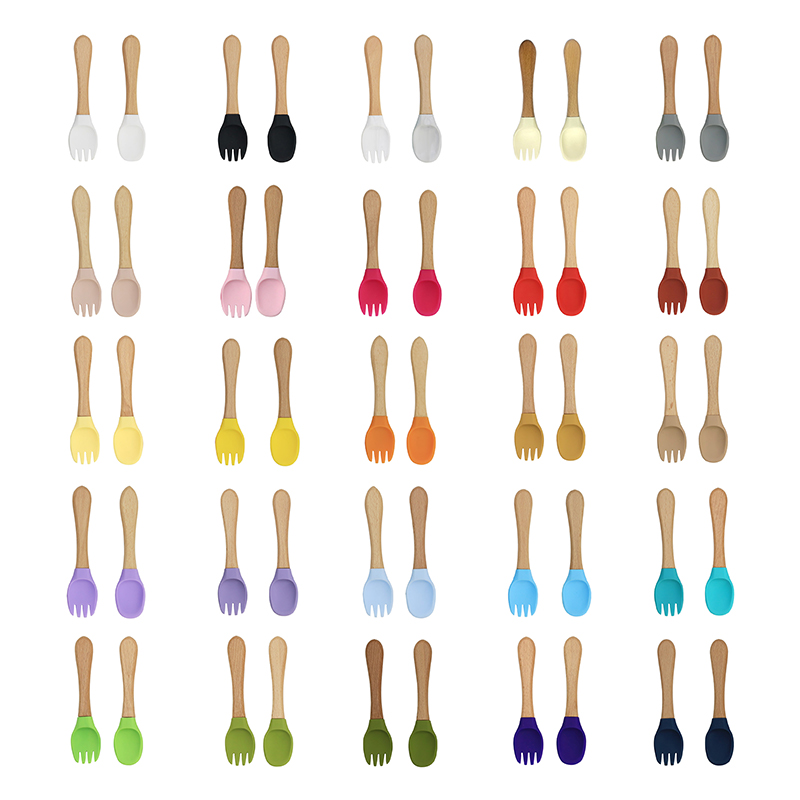 Manico in bambù cucchiaio e forchetta