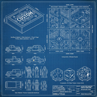 Jeu de société modulaire sur le thème des gangsters des années 1920, personnalisé, avec jetons de voiture en bois, emballé dans une boîte recyclable
