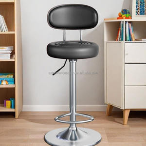 Tabourets de bar modernes SYT en PU lisse à dossier incurvé pour appartement <span class=keywords><strong>studio</strong></span>, tabourets de comptoir confortables à hauteur réglable pour petite cuisine - Product Image 6