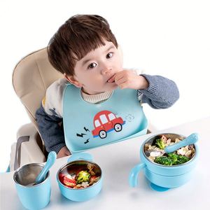 Bavoirs pour bébé en silicone souple, imperméables, écologiques, avec poche anti-miettes, personnalisables en gros - Product Image 3