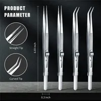 Pince à épiler professionnelle de 16cm en acier inoxydable de haute précision pour bijoux, sablage, bricolage, bijoux en diamant et pierres précieuses, boucle fendue de bijoutier