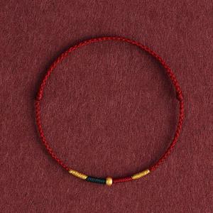 Bracelet en fer fin tressé avec perles porte-bonheur en sable de fer et or, pour éloigner la malchance de cette année et protéger la vie - Product Image 4