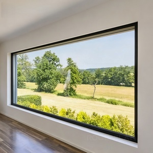 Fenêtres panoramiques fixes en verre trempé double vitrage pour maison, grandes fenêtres à battants modernes - Product Image 3