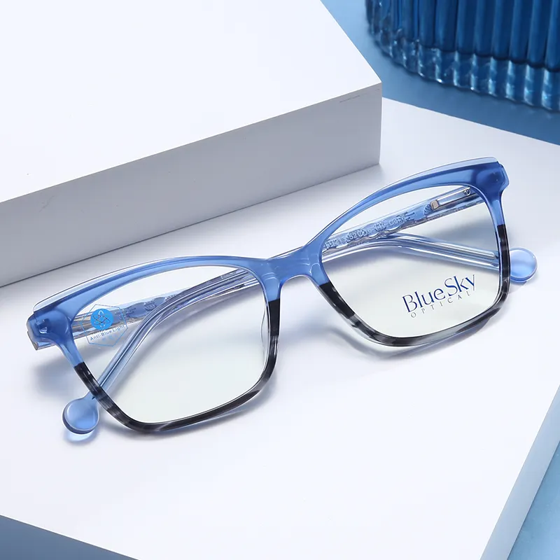 Bingkai Kacamata Pelangi Asetat untuk Wanita, Kacamata Optik Gamer 2020, Bingkai Kacamata Kristal Pelindung Komputer Optik untuk Wanita