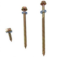 Type17 Hex Head Timber Roofing Screw Yellow Zinc Plated Self Tapping Screw With EPDM Rubber Washer for Timber Construction