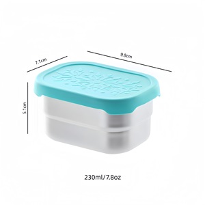 Umweltfreundlicher 230ml Salatdressing-Aufbewahrungsbehälter 304 Edelstahl Rechteckige Snack-Saucenschüssel Mit Deckel Langlebig - Product Image 1