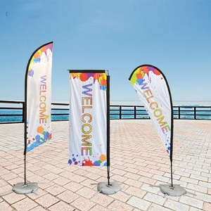 Nuoxin Hot Bán Tùy Chỉnh Nhỏ Nhỏ Vừa Lớn Lớn Giọt Nước Mắt Của Người Đàn Ông 6ft Lông Tear Drop Biểu Ngữ Bãi Biển Cờ Với Mỹ Cờ - Product Image 4