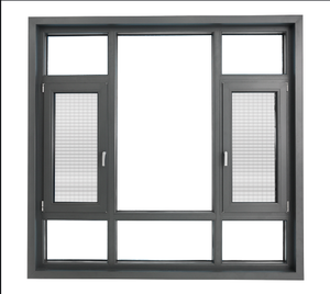 Fenêtres à battant en aluminium à double vitrage en verre trempé, coupe-vent, insonorisées, design moderne, pour la maison - Product Image 2