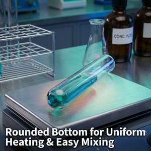 Tubos de Ensaio de Vidro com Fundo Redondo Transparente, Resistentes ao Calor, Borossilicato, para Armazenamento de Amostras, Suprimentos para Laboratório de Química e Experimentos Científicos - Product Image 4