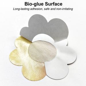 女性卸売布ラウンドハートサテン目に見えないパッチ通気性乳房粘着性パシーステッカーニップルカバー使い捨て - Product Image 3