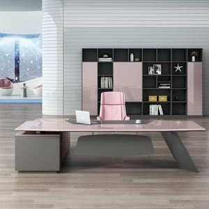 เฟอร์นิเจอร์สำนักงานผู้บริ<span class=keywords><strong>หา</strong></span>รระดับสูง โต๊ะทำ<span class=keywords><strong>งาน</strong></span>ทรงตัวแอล สีชมพู สำหรับผู้บริ<span class=keywords><strong>หา</strong></span>ร ซีอีโอ - Product Image 2