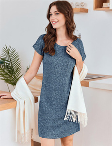 Nuevo Vestido Casual de Punto Acanalado para Mujer, Vestido Tipo Camiseta con Bolsillos, Vestido Mini Holgado - Product Image 6