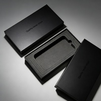 Boîte cadeau rigide personnalisée avec impression couleur du logo, couvercle et base, pour étui de téléphone portable, avec insert en EVA découpé