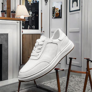 Nuevas Zapatillas Deportivas Casuales de Piel Vacuna de Primera Capa para Hombre, Transpirables, con Suela Gruesa de Goma - Product Image 2
