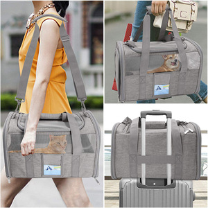 <span class=keywords><strong>Transportín</strong></span> Plegable y Portátil de Nailon Ecológico para Perros y Gatos Pequeños y Medianos, Aprobado por Aerolíneas - Product Image 2